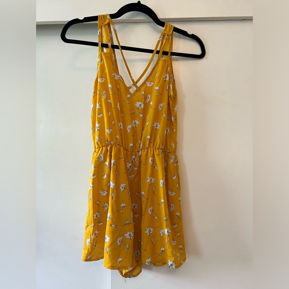 Yellow Floral Romper XS